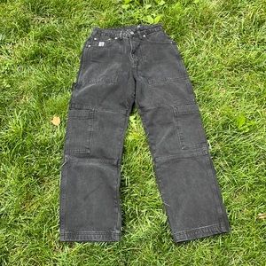 ragged black high rise jeans